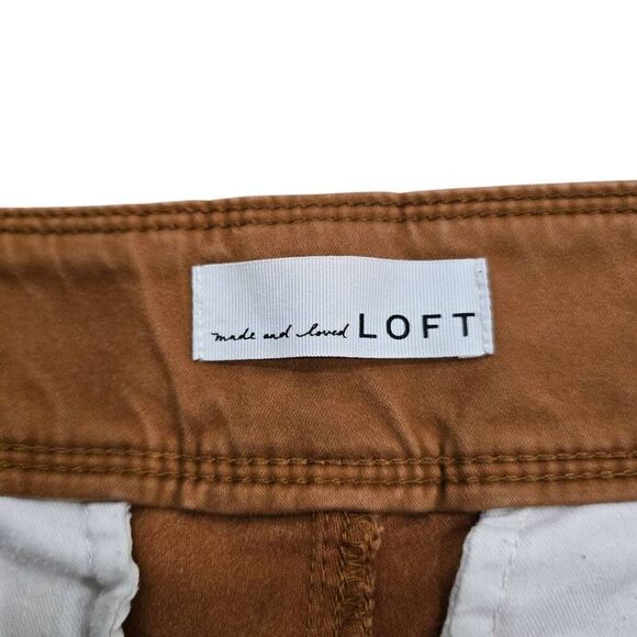 Loft Pants Women's 29 Brown Slash Pockets Skinny Leg Chic Preppy Classic Stretch - Picture 4 of 6